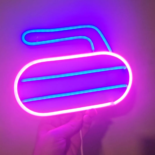 Neon LED Curling Rock