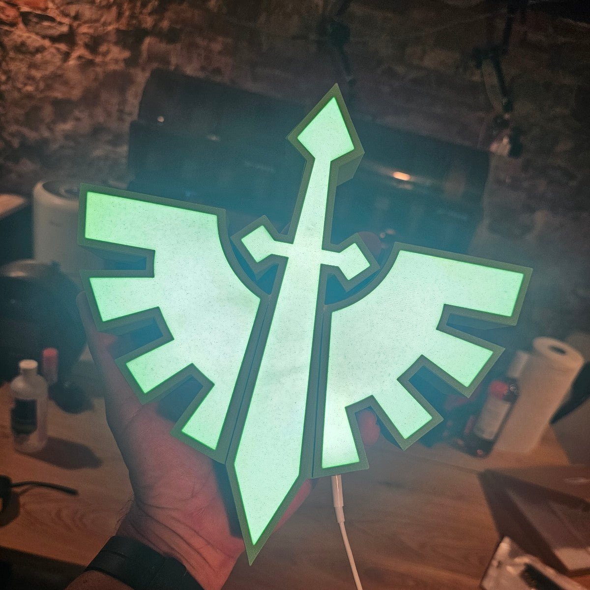 Dark Angels Space Marine Emblem LED Lightbox - LetterLamps