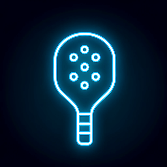 Ice Blue Pickleball Paddle Neon LED Sign – Elegant Simplicity on Black Backing - Letter Lamps