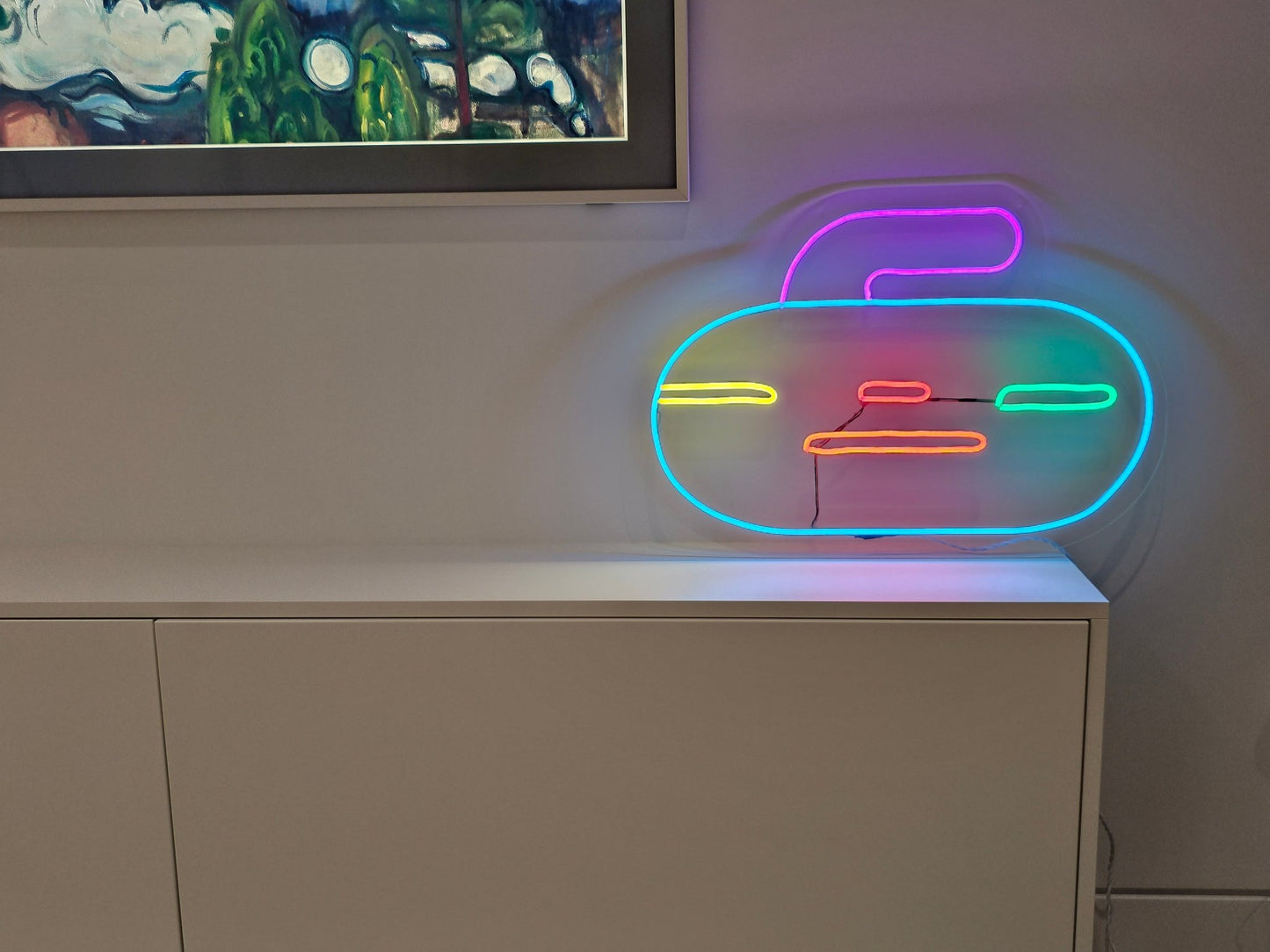 Really Big Neon LED Curling Rock - Letter Lamps
