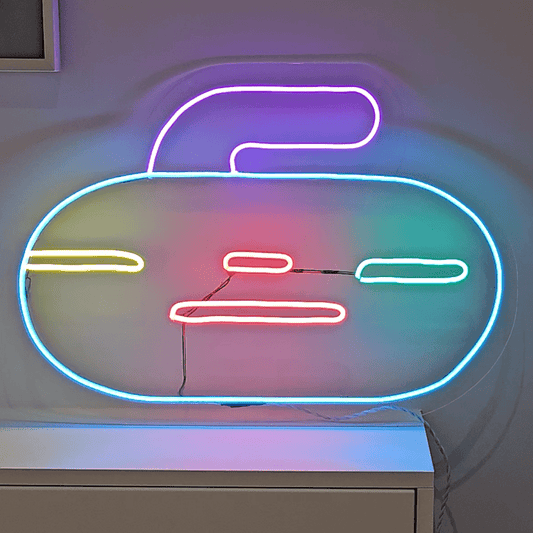 Really Big Neon LED Curling Rock - Letter Lamps