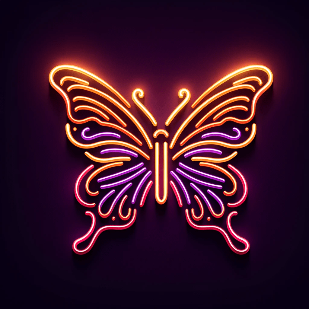 Vibrant Butterfly Neon LED Sign – A Symphony of Colors on Black Backing - Letter Lamps