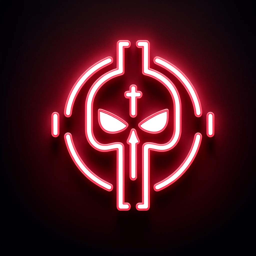 Warhammer 40K Inquisition Emblem Neon LED Sign – Red Vigilance on Black Backing - Letter Lamps
