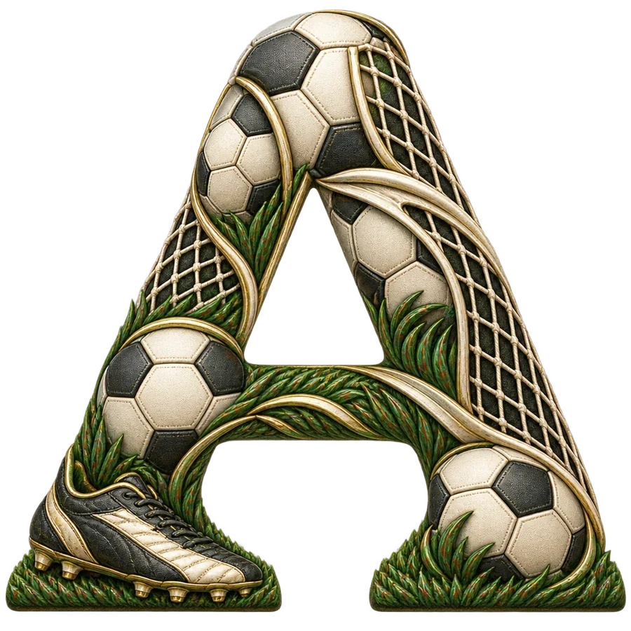 Soccer illustrated letter A