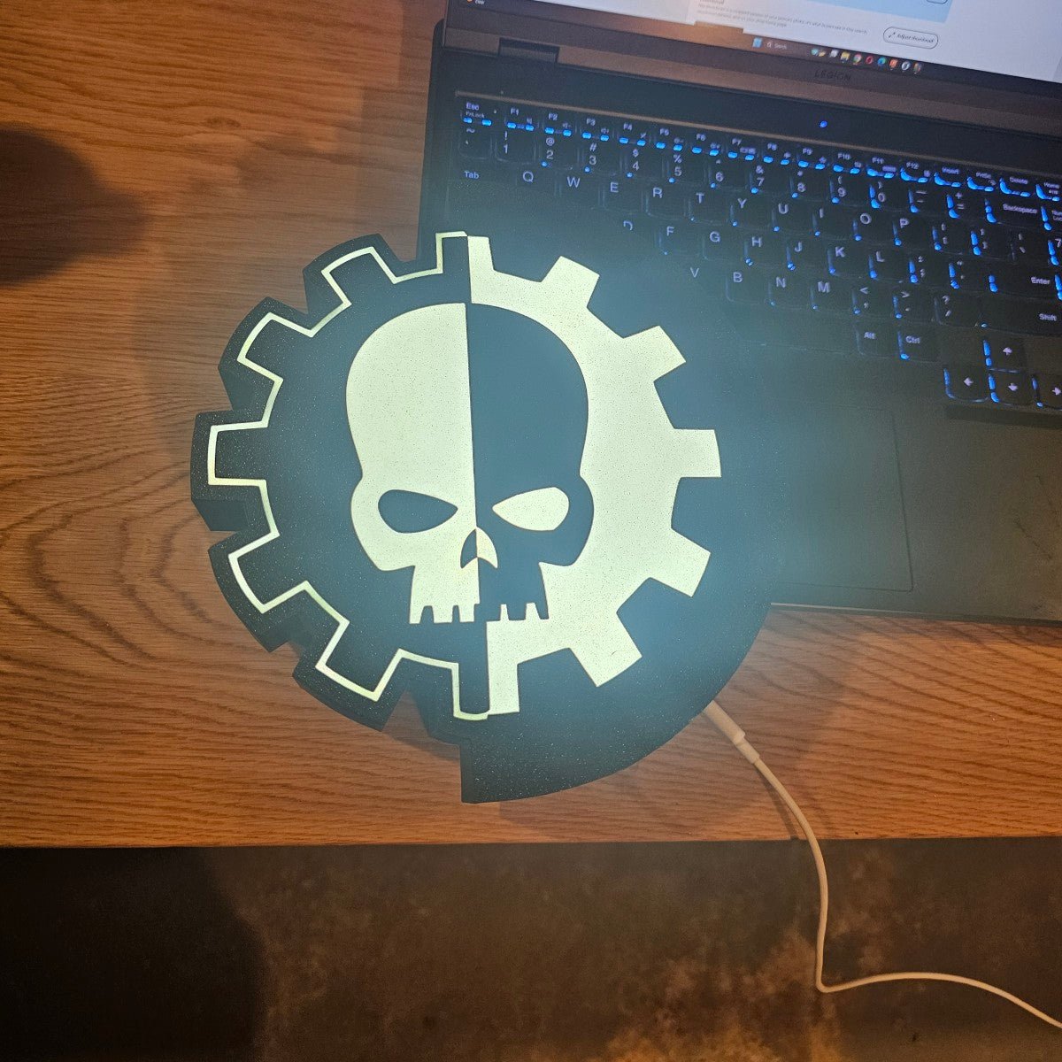 Adeptus Mechanicus Emblem LED Lightbox - LetterLamps