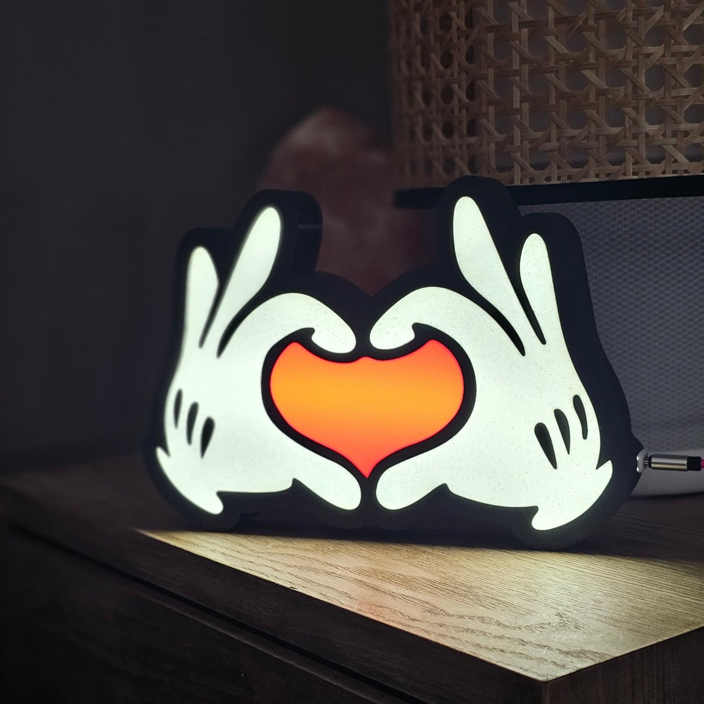 Cartoon Mickey Heart Hands Lamp - LetterLamps