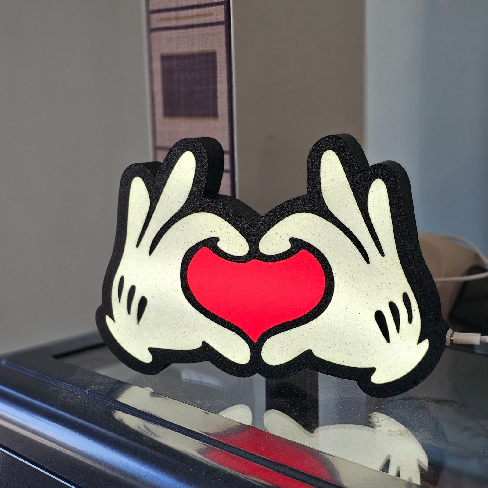 Cartoon Mickey Heart Hands Lamp - LetterLamps