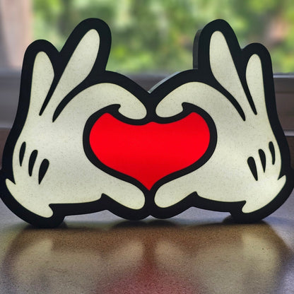 Cartoon Mickey Heart Hands Lamp - LetterLamps