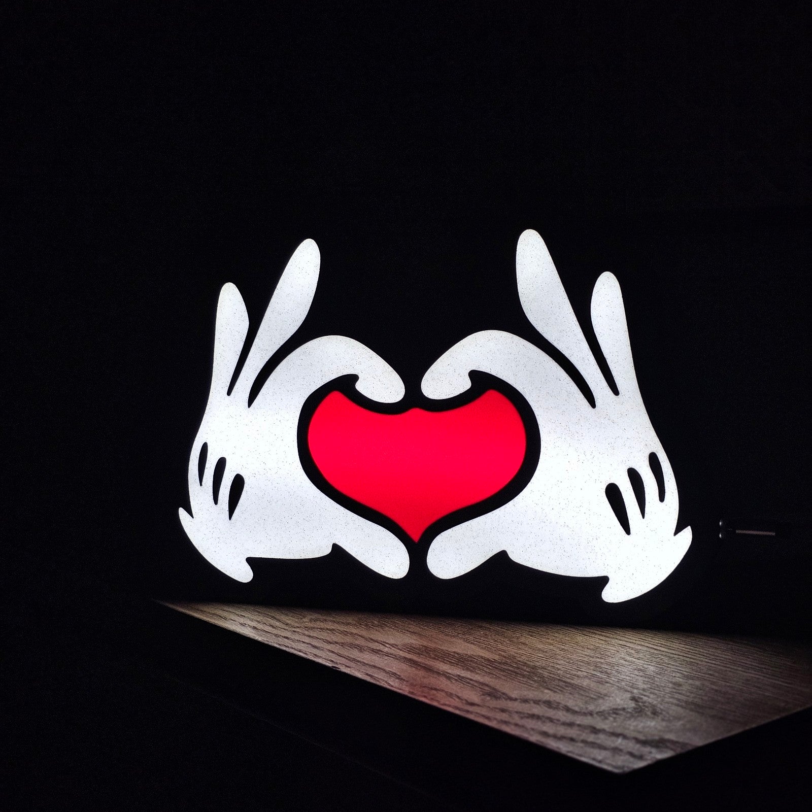 Cartoon Mickey Heart Hands Lamp - LetterLamps