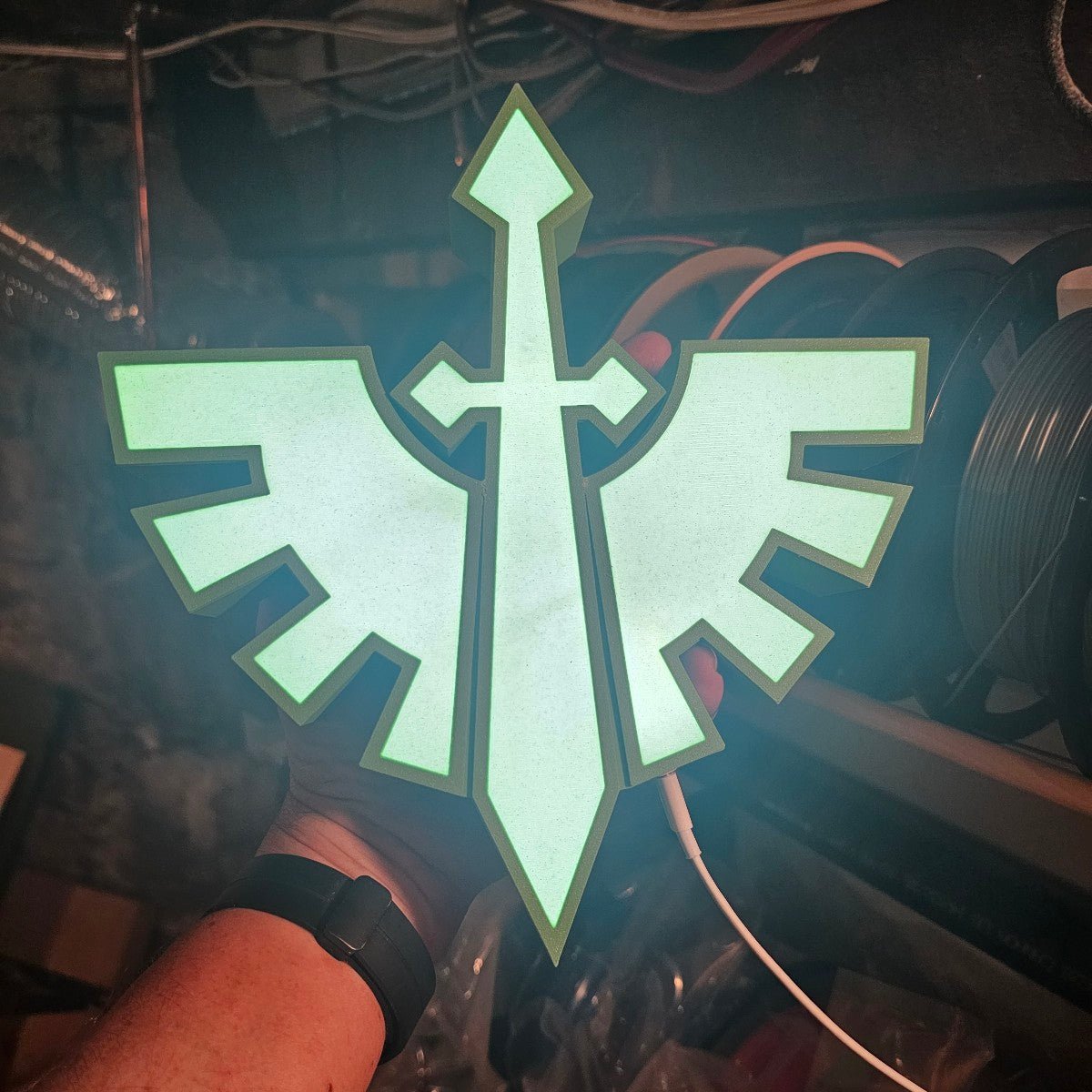 Dark Angels Space Marine Emblem LED Lightbox - LetterLamps