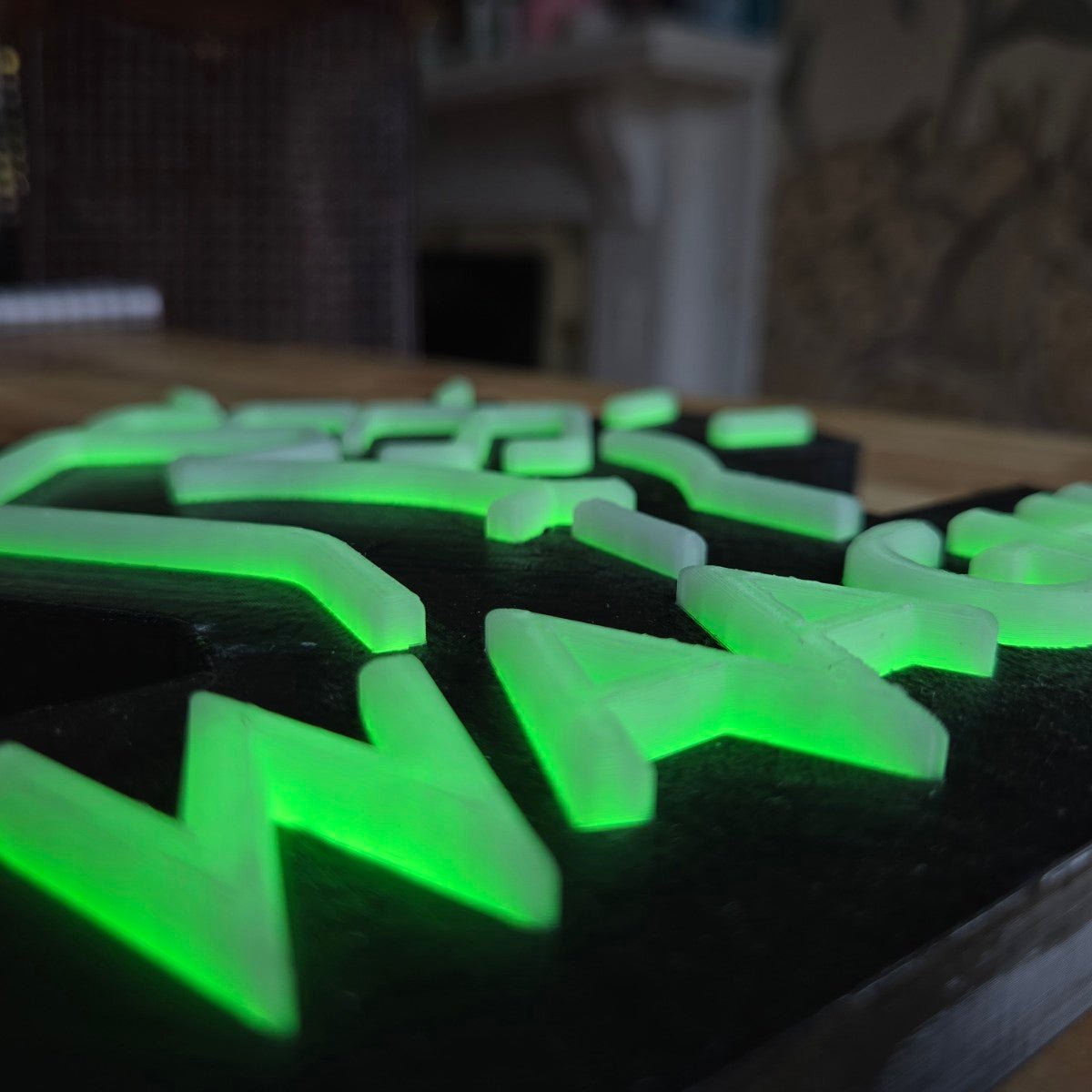 Epic Warhammer 40K Ork WAAGH! Neon LED Sign – Green Fist of Power on Black - LetterLamps