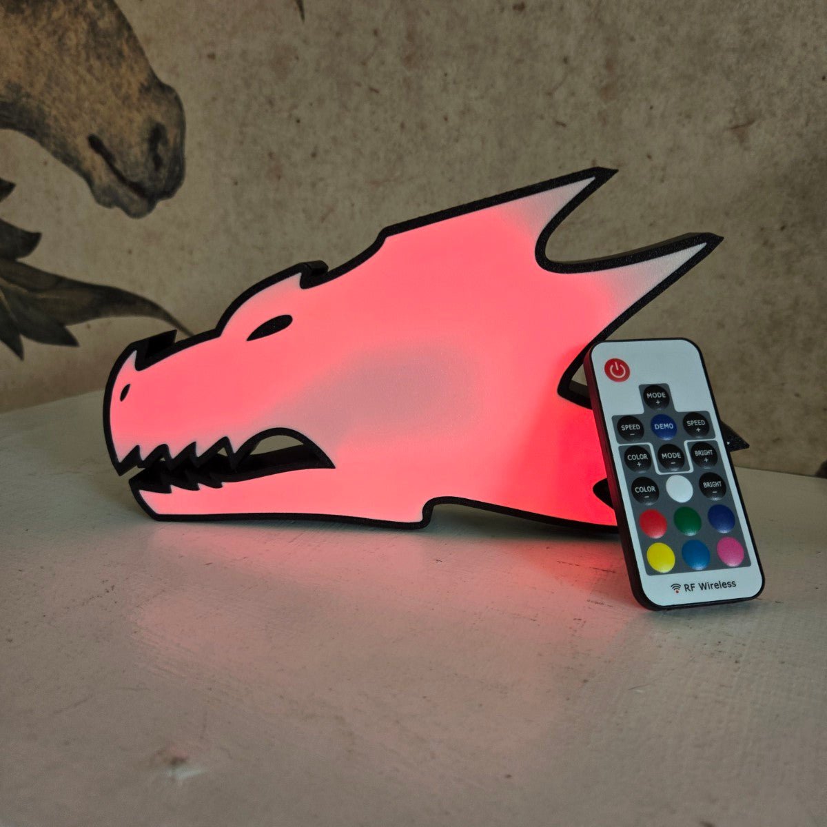 Salamanders Dragon Head RGB Lamp – Warhammer 40K Inspired - LetterLamps