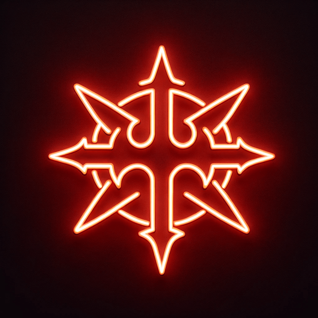 Warhammer 40K Chaos Emblem Neon LED Light: A Bold Statement in Red and Black - Letter Lamps